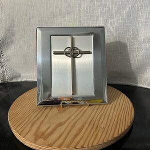 Wedding Silver Picture Frame with Cross Design